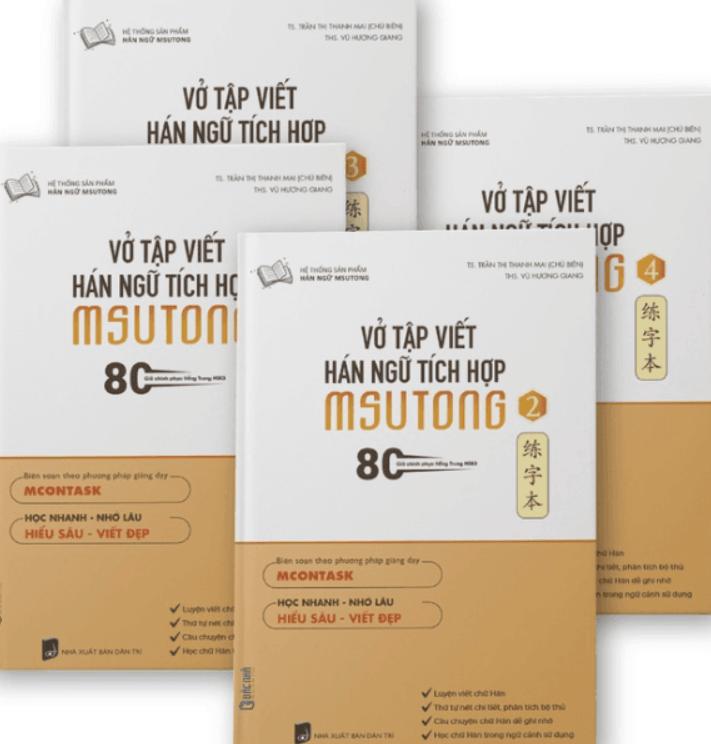 Combo Vở tập viết tiếng Trung Hán ngữ tích hợp MSutong