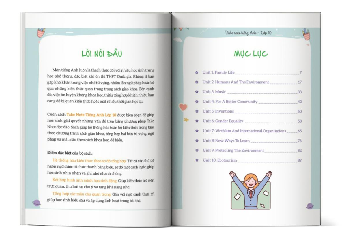 Sách Take note tiếng Anh lớp 10 – Tổng hợp kiến thức, học nhanh, nhớ lâu