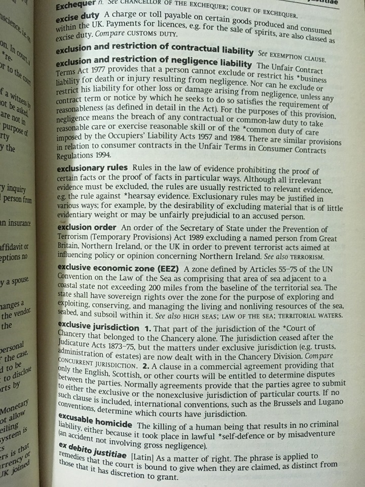 Oxford dictionary of Law new edition