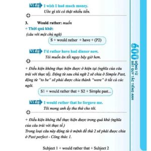 Sách 600 động từ bất quy tắc trong tiếng Anh