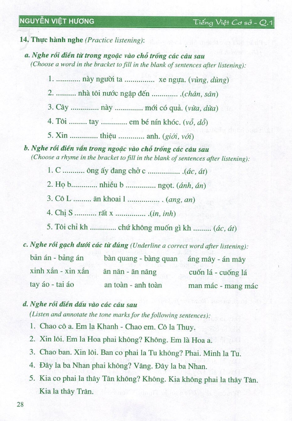Sách Tiếng Việt Cơ Sở Dành Cho Người Nước