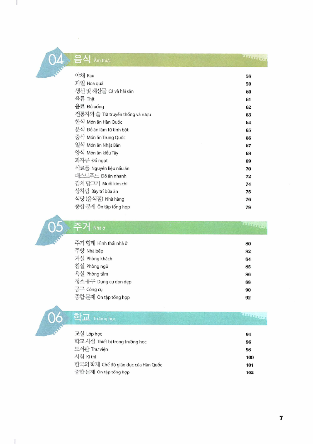 Sách Từ điển tiếng Hàn qua tranh, sách bài tập