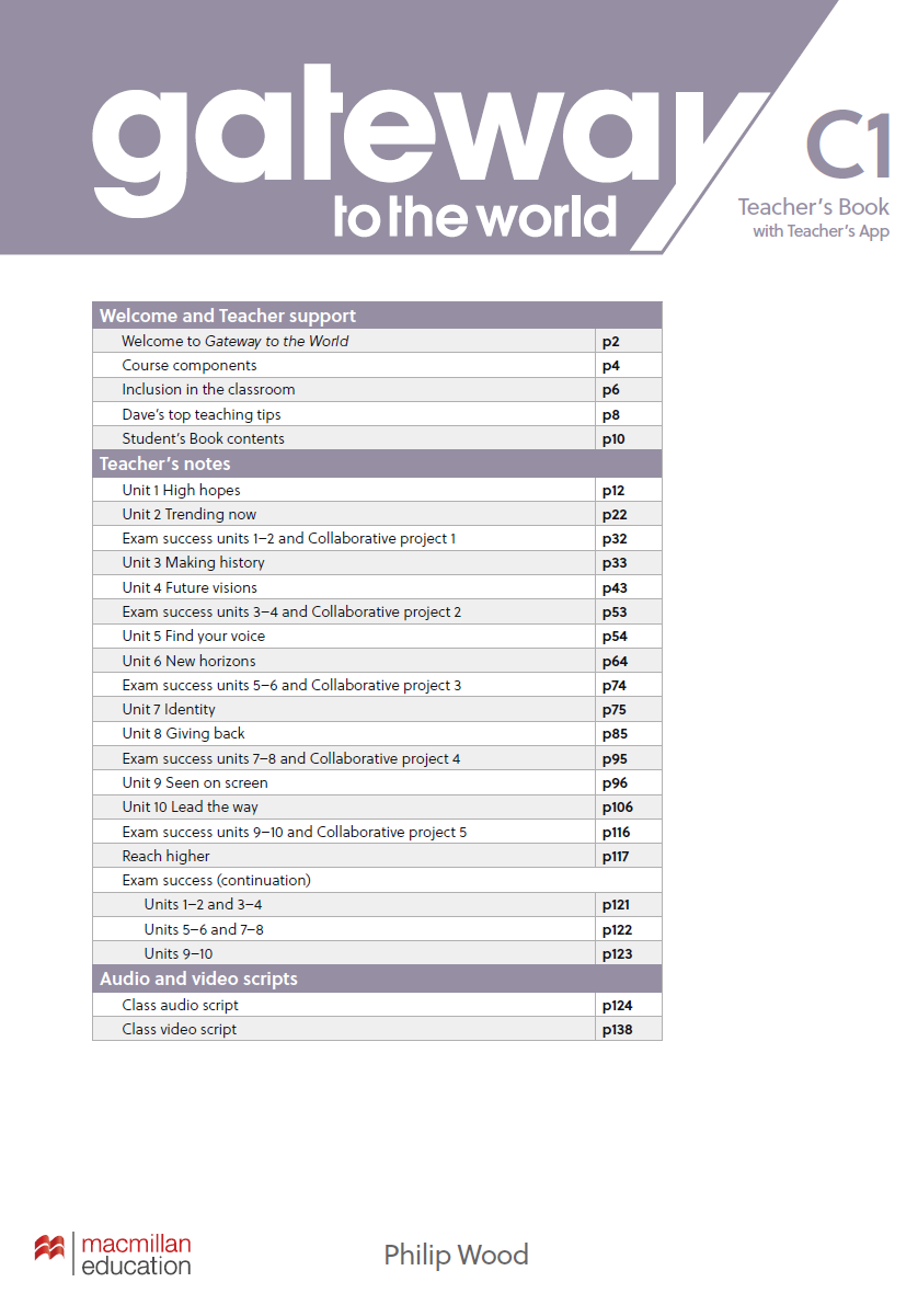 Sách Gateway To The World C1 Teacher’s Book - Philip Wood