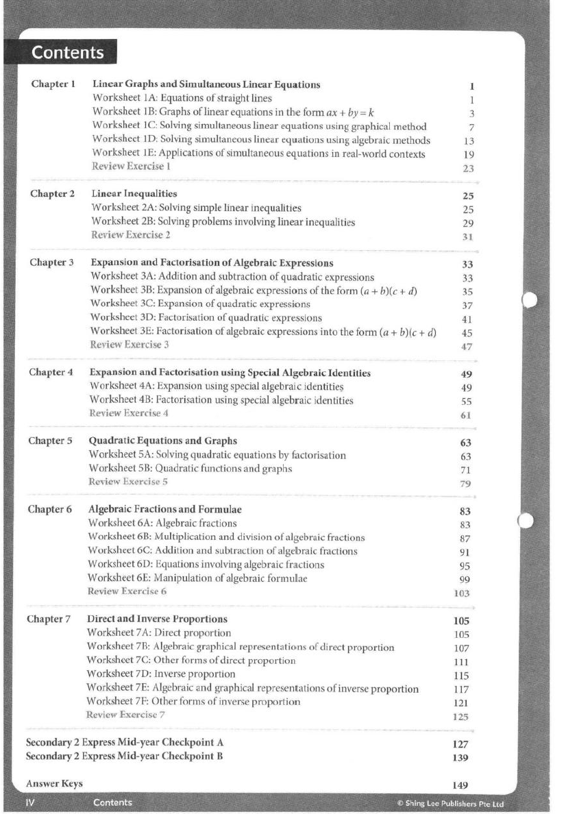 Sách Think! Mathematics Secondary 2A Workbook - 8th Edition