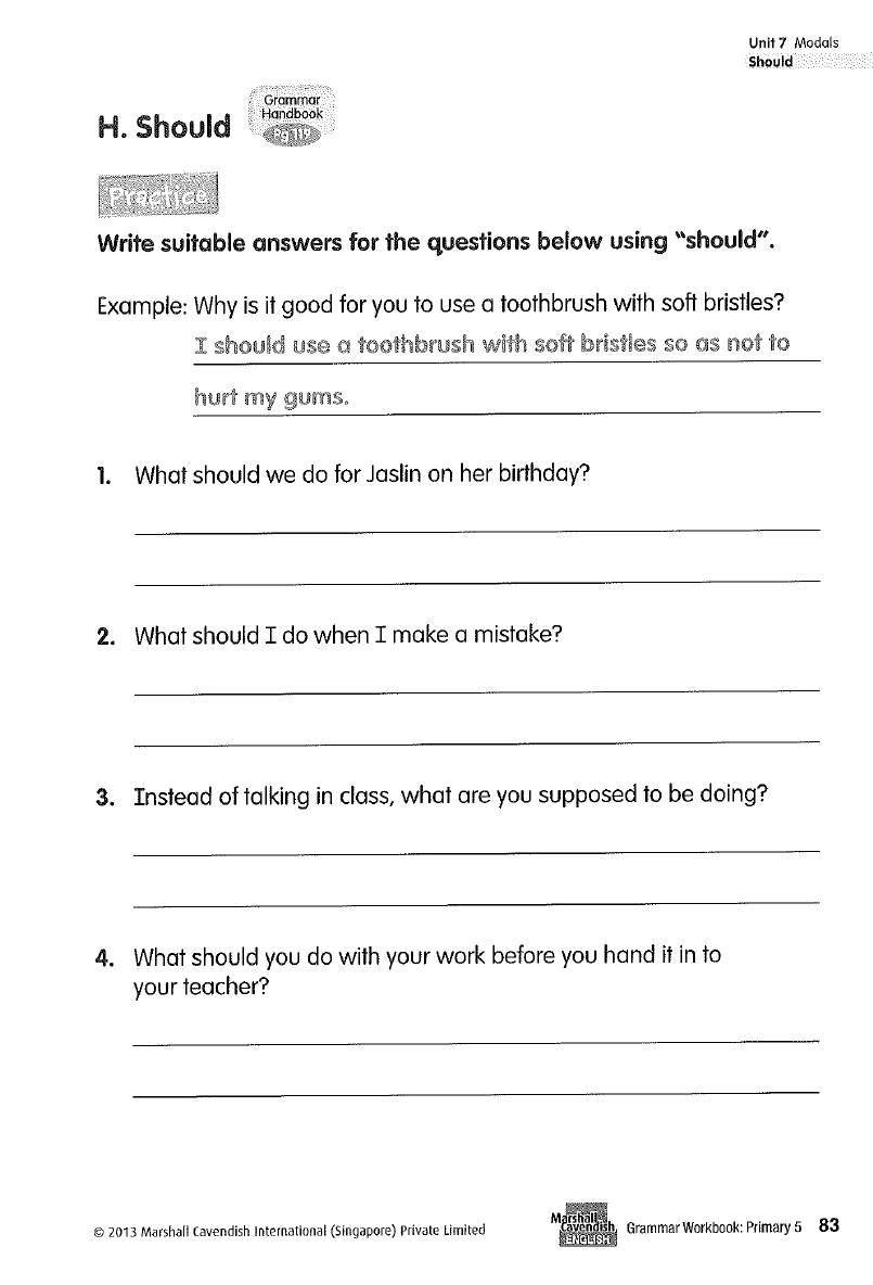 Sách Grammar Handbook Primary 5 - Marshall Cavendish English