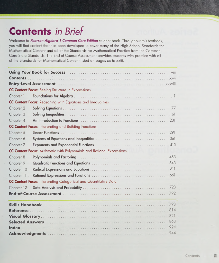 Sách Algebra 1 - Common Core, High School Math 2015 Common Core Algebra 1 Student Edition