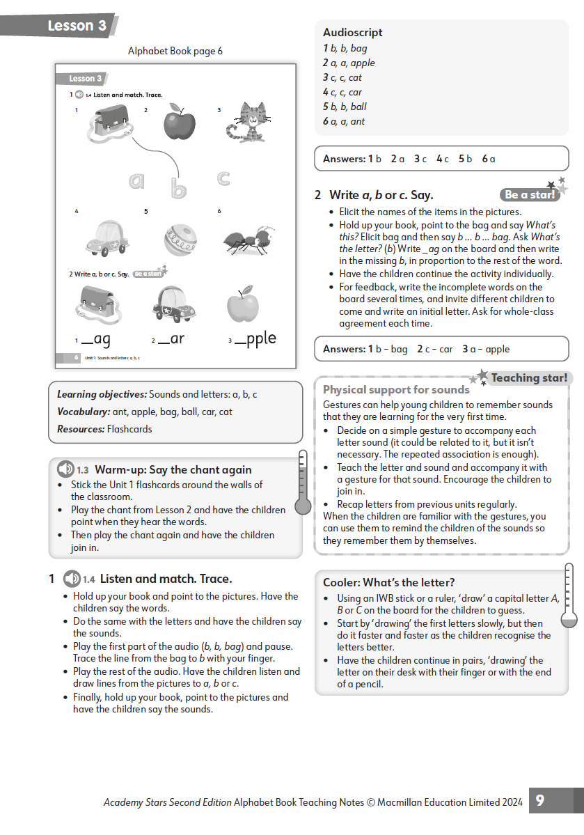 Sách Academy Stars 2ED Starter Alphabet Book Teaching Notes