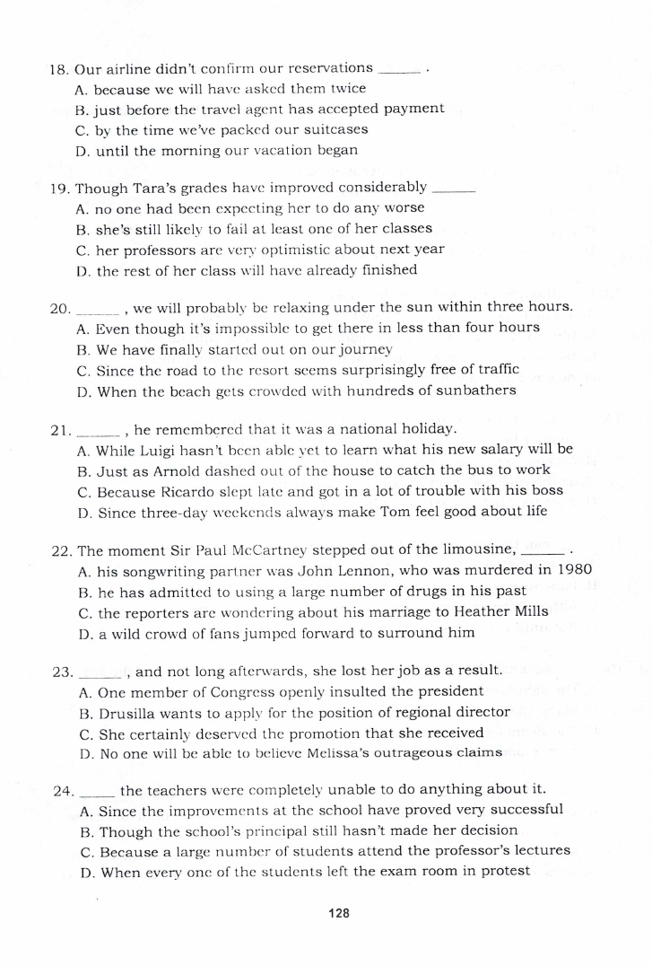 Sách Câu hỏi trắc nghiệm chuyên đề câu ghép hợp nghĩa tiếng Anh