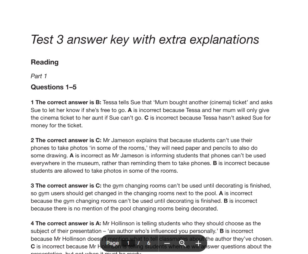 Sách B1 Preliminary For Schools 3 With Answers And Resource Bank 2025 (PET 2025)