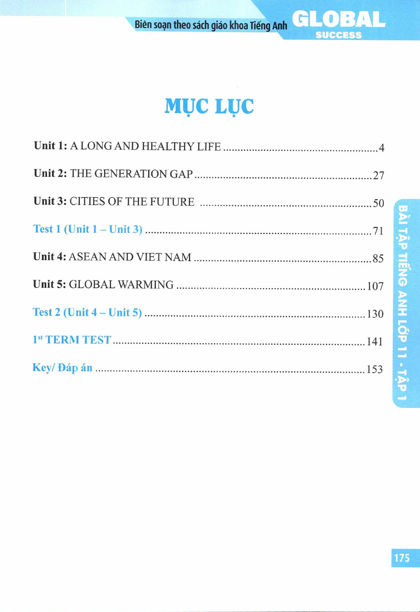 Sách Bài tập tiếng Anh lớp 11 có đáp án, Global Success 11 tập 1