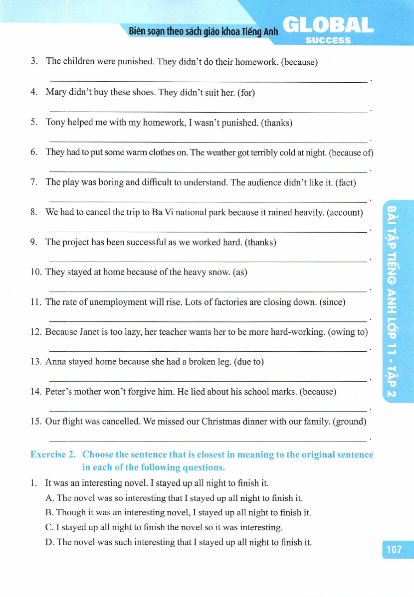 Sách Bài tập tiếng Anh lớp 11 Global Success 11 tập 2