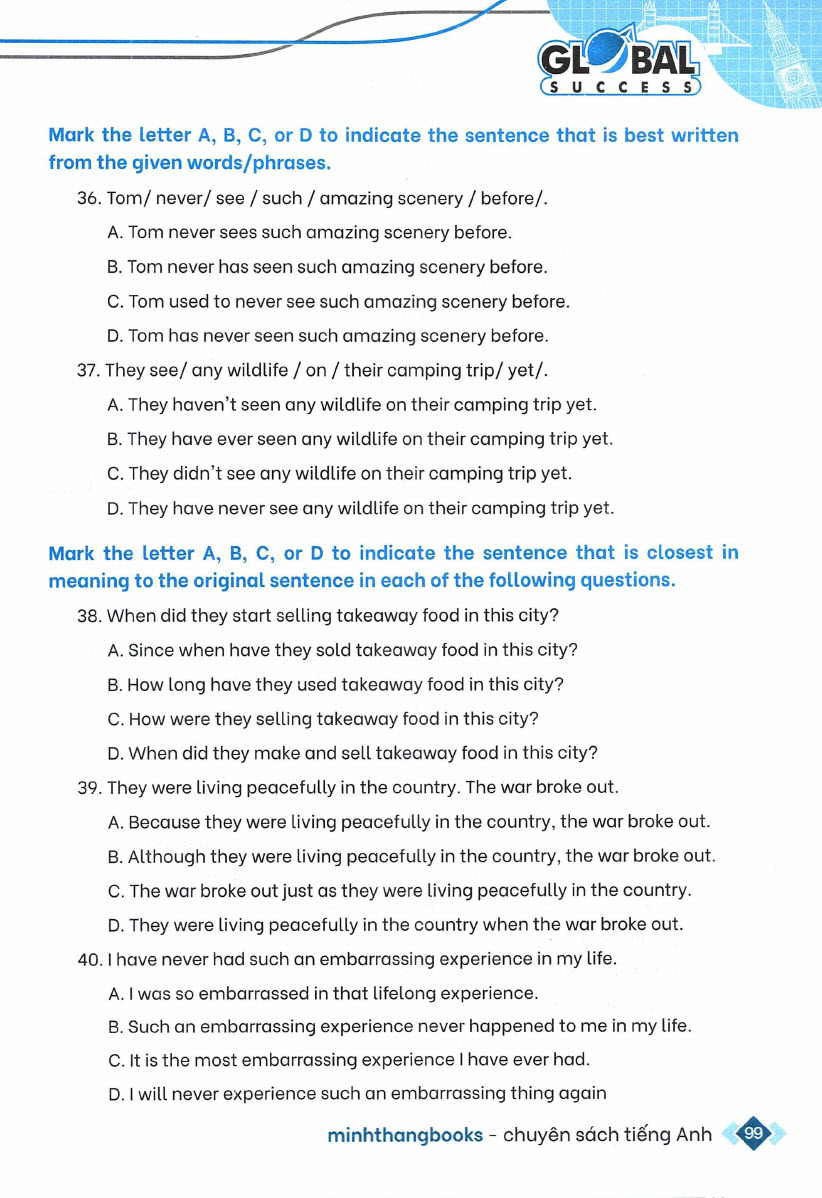 Sách Bộ đề rà soát tiếng Anh lớp 9 tập 1, Global Success 9