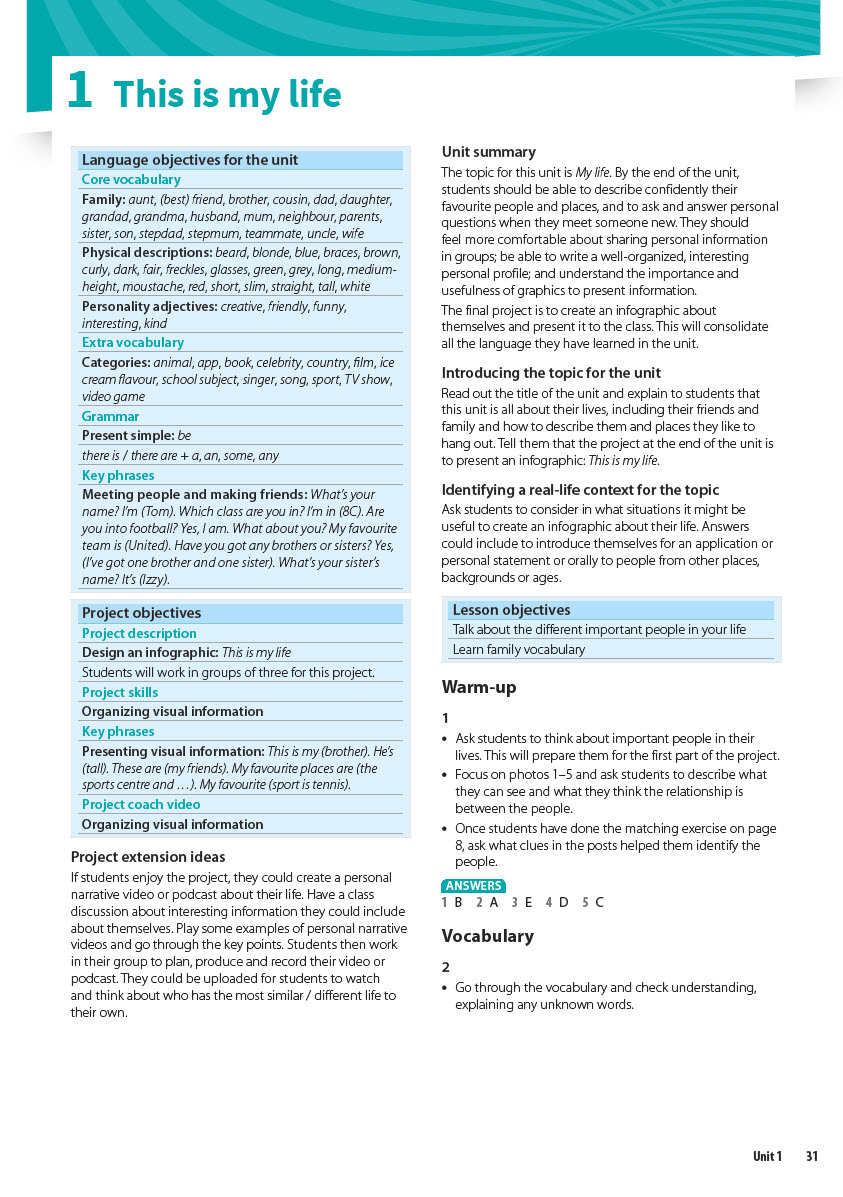 Sách Harmonize 1 Teacher’s Guide - Harmonize A1+