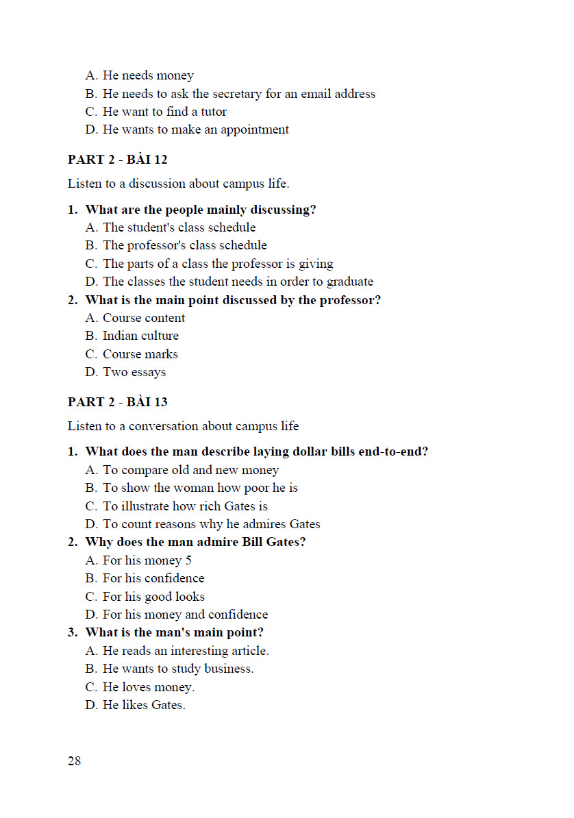 Sách Tài liệu ôn thi Vstep B1,B2,C1 - Listening