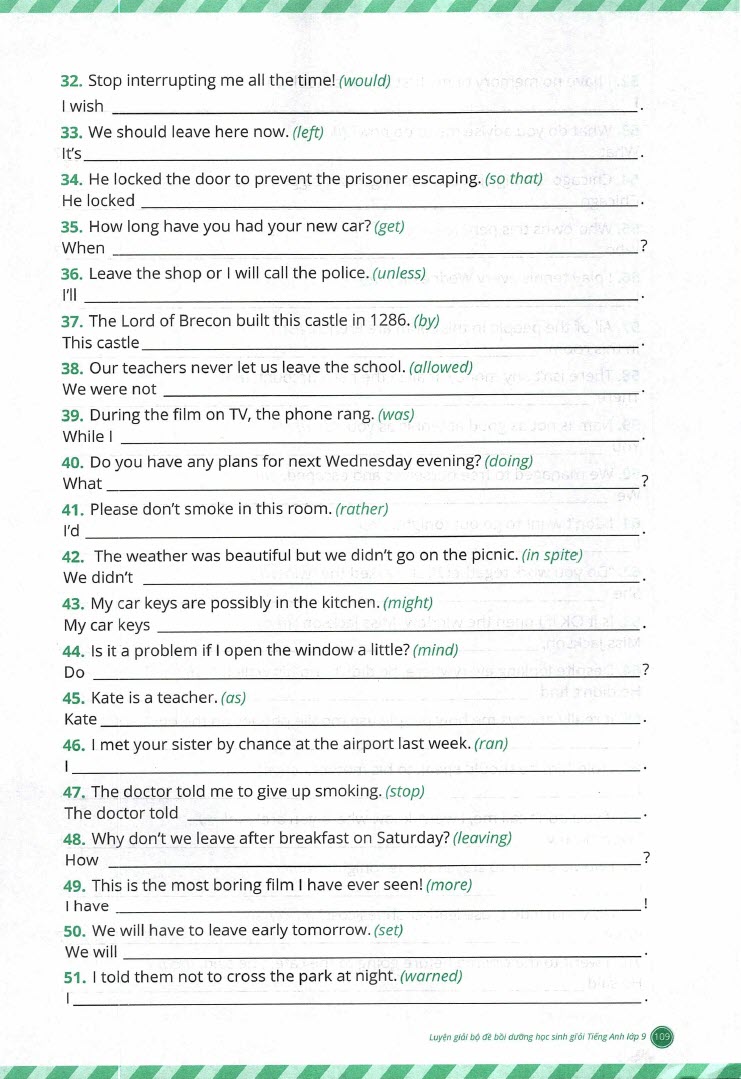 Sách Luyện giải bộ đề bồi dưỡng học sinh giỏi tiếng Anh lớp 9