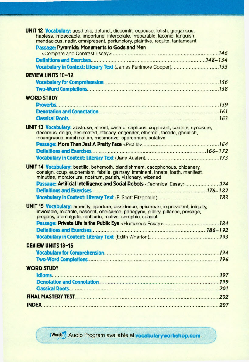 Sách Vocabulary Workshop Level G (Grade 12) của Enriched Edition
